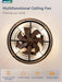 23" Black Gold Caged Low Profile Ceiling Fan with Light and Remote