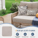 Outdoor Patio Furniture Set round Rattan with Swivel Chairs,Beige