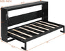 Black Twin Murphy Bed Featuring Integrated Lighting