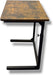 Height Adjustable C-Shaped Sofa Side Table, Laptop Table for Couch & Bed, Rustic Brown