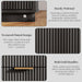Fluted Dresser for Bedroom with 6 Drawers, 54" Wide Modern Chest of Drawers with Lighting, Wooden Dresser TV Stand with Curved Edges, Closet Organizer for Living Room, Hallway, Black