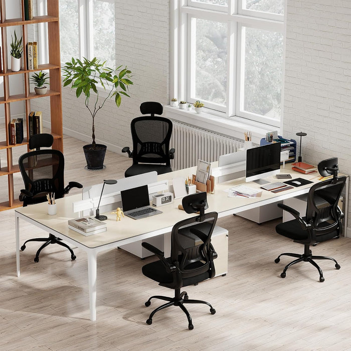 Office Desk Chair with Adjustable Headrest and Flip-Up Armrests