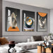 Bright Style Framed Wall Art - Abstract Modern Shape Pattern in White, Blue, Yellow, Grey - Artfully Matching Living Room, Bedroom, Office Decor - 16"X 24"X 3 Panels