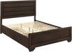 Home Furnishings - Kauffman - Wood - Queen Platform Bed with Horizontal Planked Headboard, 4 Drawers, and Side Storage - Bedroom - Dark Cocoa - 204390Q