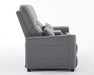 63" RV Loveseat Recliner Sofa, Double Reclining Couch with 2 Cup Holders and Storage Console, 2 Seater Recliner, Manual Reclining Home Theater Seating (Cotton Grey)