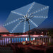88 LED 10 FT Solar Patio Umbrella with Base, Navy