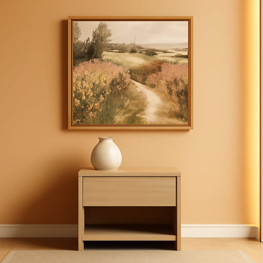 Framed Canvas Wall Art,Vintage Decor,Landscape Nature Country Wildflower Paintings Farmhouse Pictures Modern Artwork Rustic Fall Flower Prints Cottagecore Office Living Room Bedroom Bathroom