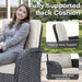3 Pieces Black Wicker Patio Furniture Outdoor Swivel Rocker Patio Glider Chairs Set of 2 with Side Table Beige Cushion