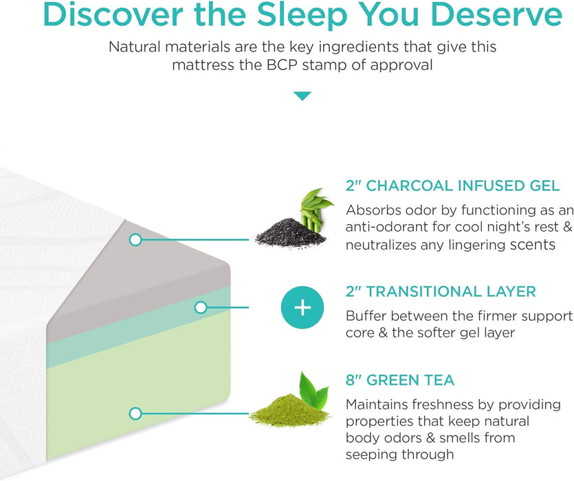 Full Size Charcoal Memory Foam Mattress TripleLayer