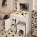 White Vanity TwentyThreePointSixInch DressingTable With Illuminated Mirror