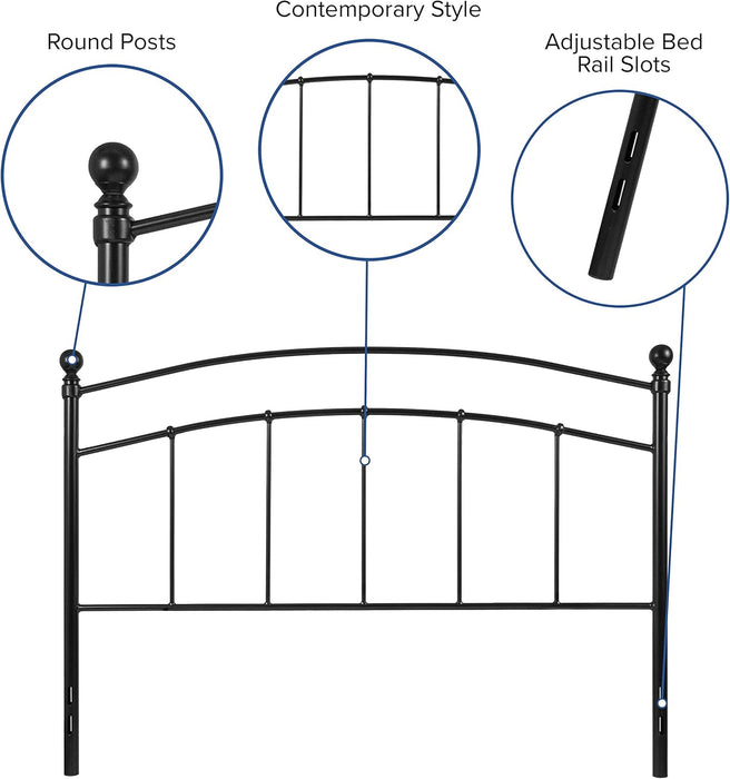 Woodstock Decorative Black Metal Queen Size Headboard