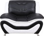 3 Piece Aldo Modern Sofa Set, Black/White