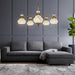 Brass Pendant Light Fixture Chandelier Glass Bulbs