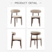 Wooden Dining Chairs Set of 6, Modern Upholstered Fabric Dining Room Chair, Farmhouse Kitchen Side Chairs with Foot Pegs, Beige
