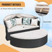 Patio Furniture round Outdoor Daybed with Retractable Canopy Wicker Rattan Sectional Sofa for Lawn Garden Backyard Pool, Beige