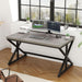 Computer Desk, Industrial PC Laptop Office Desk, Farmhouse Gaming Desk with Spacious Desktop, Rustic Wood Metal Writing Study Work Table for Home Office Bedroom, 47 Inch, Grey Oak