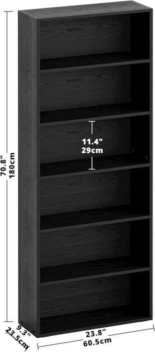 Bookshelves and Bookcases Floor Standing 6 Tiers Display Storage Shelves 70 in Tall Bookcase Home Decor Furniture for Home Office, Living Room, Bed Room