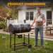 Barrel Charcoal Grill with Foldable Front Wood Shelf, 686 Sq.In. Cooking Area Outdoor Bbq Grill, Thermometer and Adjustable Air Vents for Backyard, Patio, Parties, Tailgating, Black