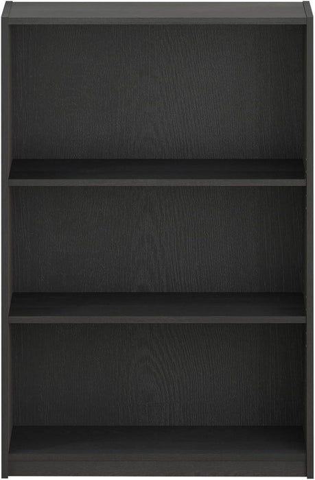 JAYA Simple Home 3-Tier Adjustable Shelf Bookcase, Black
