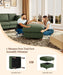 Green Corduroy Storage Ottoman, 25" Large Living Room Ottoman, Tool-Free Setup Ottomans with Storage, Solid Wood Coffee Table, Comfy Bench for Bedroom, Ottomans for Living Room Home Office