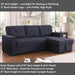 85Inch Dark Gray Reversible Sleeper Sectional Sofa