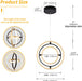 Black Gold Chandelier 11.8Inches Pendant Light Fixture