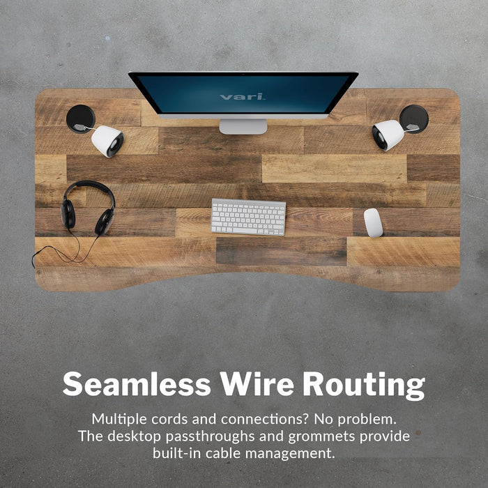 Electric Height Adjustable Standing Desk 54By26Inches ReclaimedWood