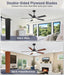 Ceiling Fan Lights, 52" Ceiling Fans with Lights and Remote, Farmhouse Ceiling Fans with Light Quiet Reversible DC Motor, Dual-Finish LED Ceiling Fan Light for Living Room, Bedroom, Kitchen
