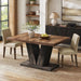 Rectangle Dining Table, 47" Kitchen Table for 4, Black & Brown