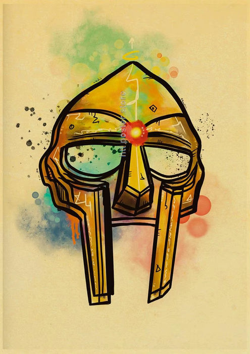 MF Doom Madlib Poster Retro Poster Painting Hip Hop Rap Music Album Star Picture Wall Art for Living Room Home Decor