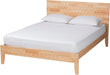 Hosea Japandi Carved Honeycomb Natural Queen Size Platform Bed