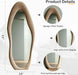 Full Length Mirror, 63" X 24" Wall Mirror, Flannel Wrapped Wooden Frame Floor Mirror, Irregular Wavy Mirror Hanging or Leaning against Wall for Cloakroom/Bedroom/Living Room, Milk Tea