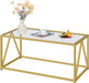 Glass Coffee Table, Gold Coffee Tables for Living Room, Gold Glass Coffee Table,1 Layer Center Table, Modern, for Apartment, Office, 39.4 X 19.7 X 17.7 Inches, Easy Assembly, Golden GD04KF01