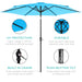 10Ft Outdoor Steel Market Patio Umbrella W/ Crank, Tilt Push Button, 6 Ribs - Sky Blue