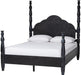 Martino Four-Poster Platform Bed Black Queen