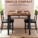 Dining Table Set for 2, Small Kitchen Table with Upholstered Chairs Dinning Table Set for Kitchen & Dining Room, Compact Dining Set for Small Spaces, Rustic Brown