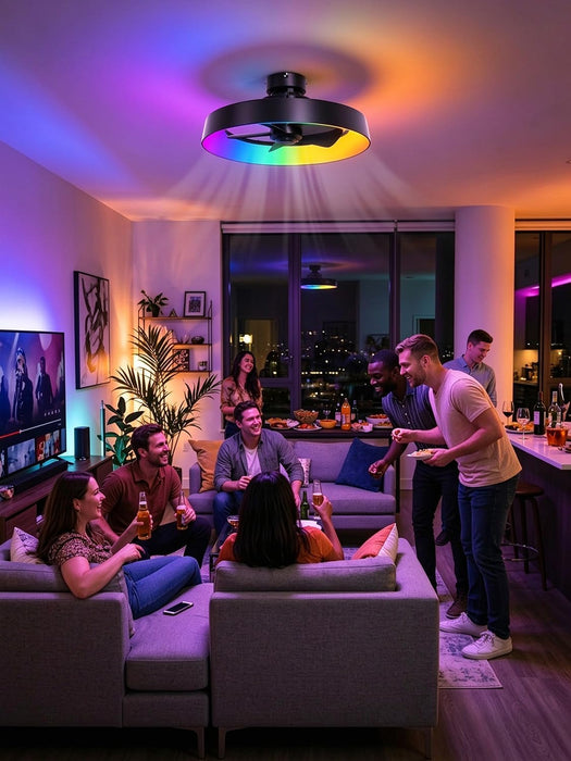 Indoor & Outdoor Ceiling Fans for Patios with Rgb Light,3-Way Installation