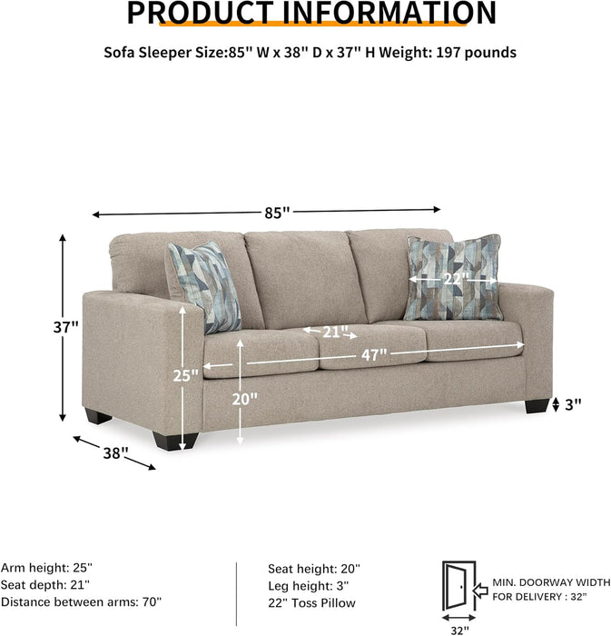 Deltona Contemporary Queen Beige Sofa Sleeper MemoryFoam