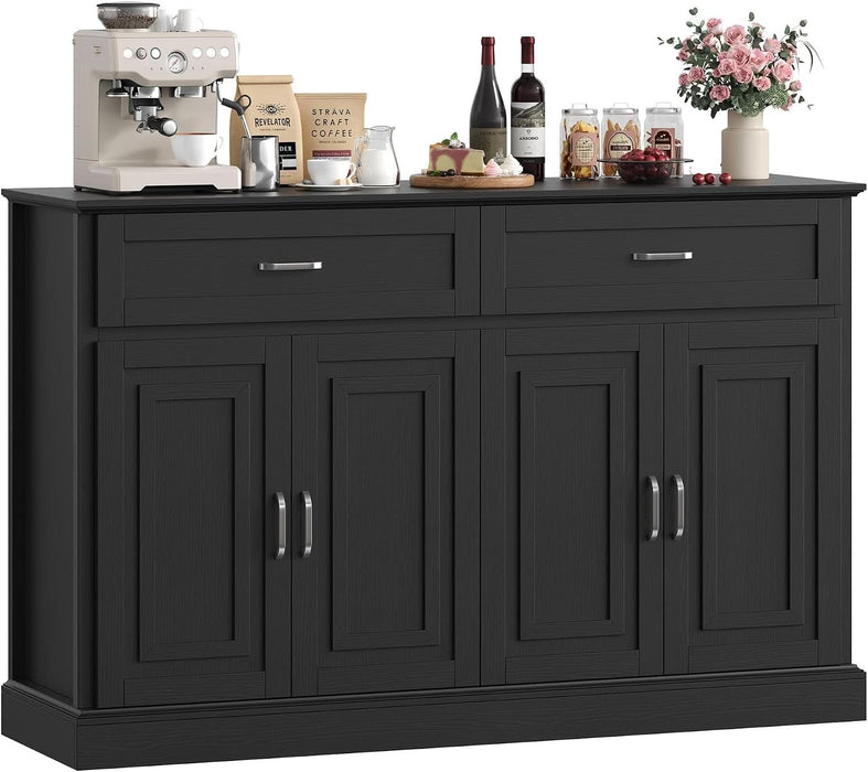 Sideboard Buffet Cabinet with Storage, Black Coffee Bar Cabinet