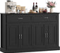 Sideboard Buffet Cabinet with Storage, Black Coffee Bar Cabinet