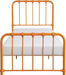 Twin Metal Bed Frame, Platform Bed with Strong Metal Slat Support under Bed Storage, Twin Bed Frame with Headboard, No Box Spring Needed, Easy Assembly, Twin, Orange
