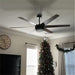 70 In. Indoor Antique Woodgrain/Black Ceiling Fan Integrated LED Light Kit with Remote Control