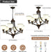 Oil Rubbed Bronze Farmhouse Chandelier Frosted Glass