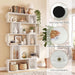 5-Tier Bookshelf, 10-Cube White Geometric Bookcase with 5 Closed-Back Cubbies, Anti-Toppling Kits, Open Display Storage Shelf for Living Room, Home Office, Bedroom