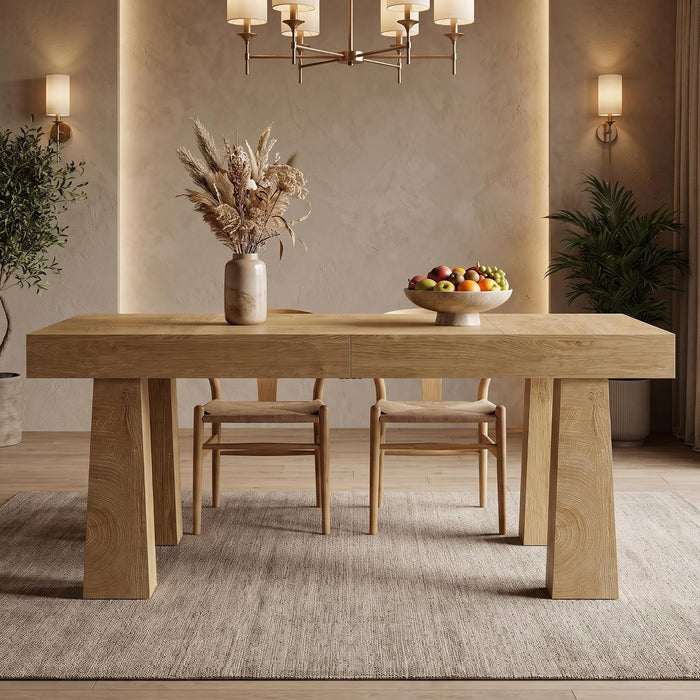 63 Inch Dining Table for 4-6 People, Rectangular Kitchen Table