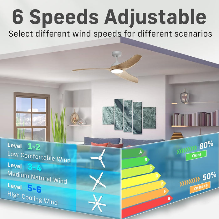 Contemporary 42 Inch Brushless Ceiling Fan Control
