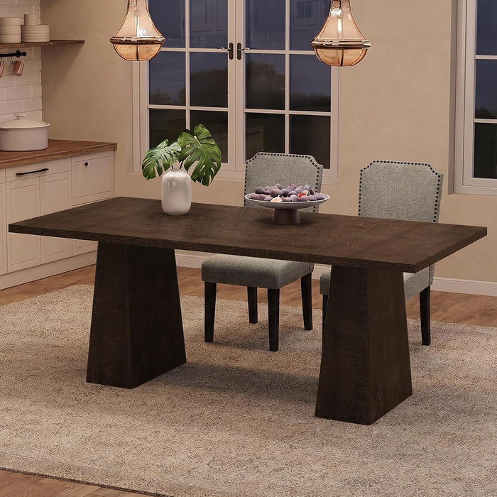 71" Dining Table for 6-8, Rectangle Table with Thick Heavy-Duty Legs | Rectangular Wooden Kitchen Table, Extra Large Desktop, Multi-Purpose Use, Farmhouse, for Living Room, Dining Room, Kitchen