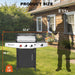 4 Burners Propane Gas Outdoor Grill 50,000 BTU, 553 Sq.In, Searing Burner, Side Burner, Porcelain-Enameled Grates BBQ Grill, Stainless Steel Propane Grill, Patio Garden Family Party Barbecues