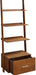 3 Tier American Heritage Ladder Bookcase with File Drawer, Dark Walnut