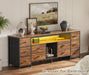 Rustic Brown SixtyThreeInch Multifunctional LED TV Stand